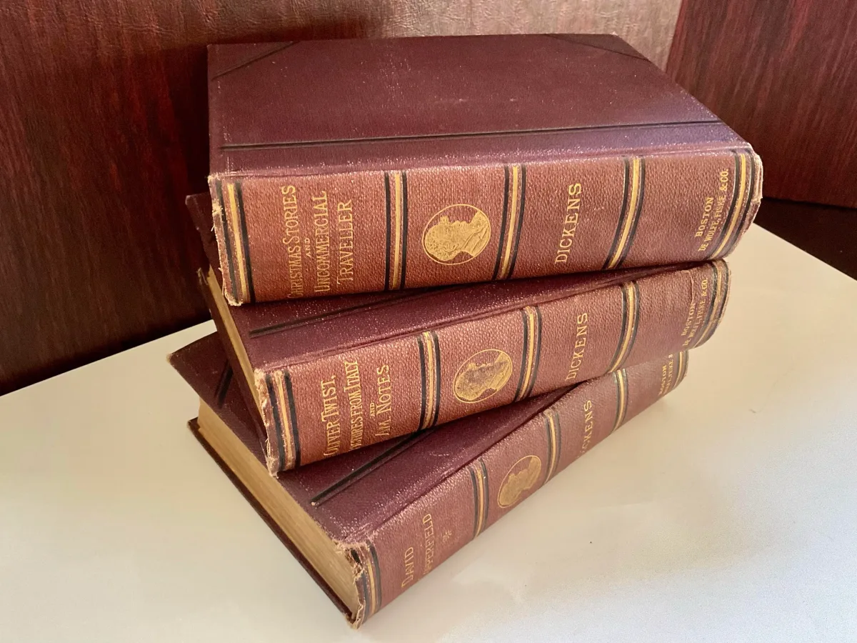 Antique leather-bound books